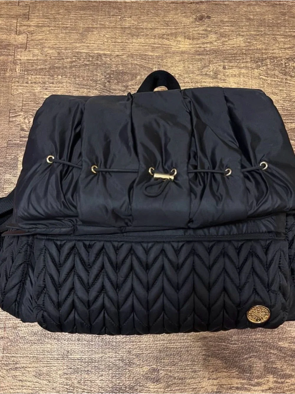 Happ- Levy Quilted Black Backpack Diaper Bag